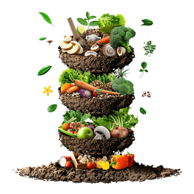 éléments de compost superposés