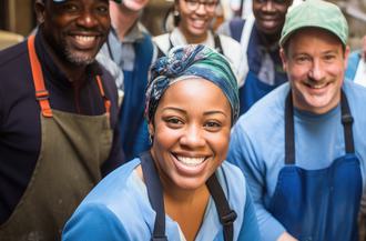 Employés souriants