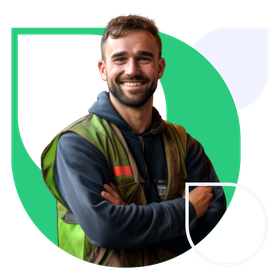Employé souriant logo