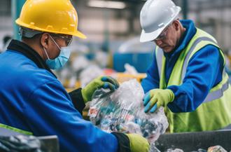 Travailleurs triant les déchets
